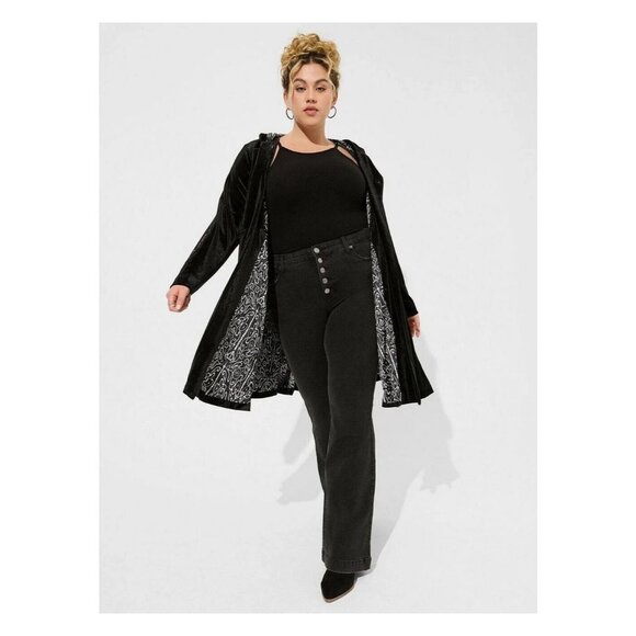 Torrid Harry Potter Velvet Hooded Swing Coat Fall Winter Size 5x - Picture 6 of 8